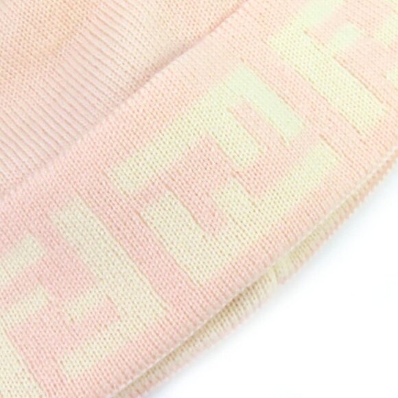Fendi Wool Zucca Pattern Knit Cap Beanie Pink main image 8